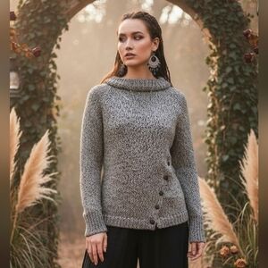 ZARA Cozy Button-Up Sweater